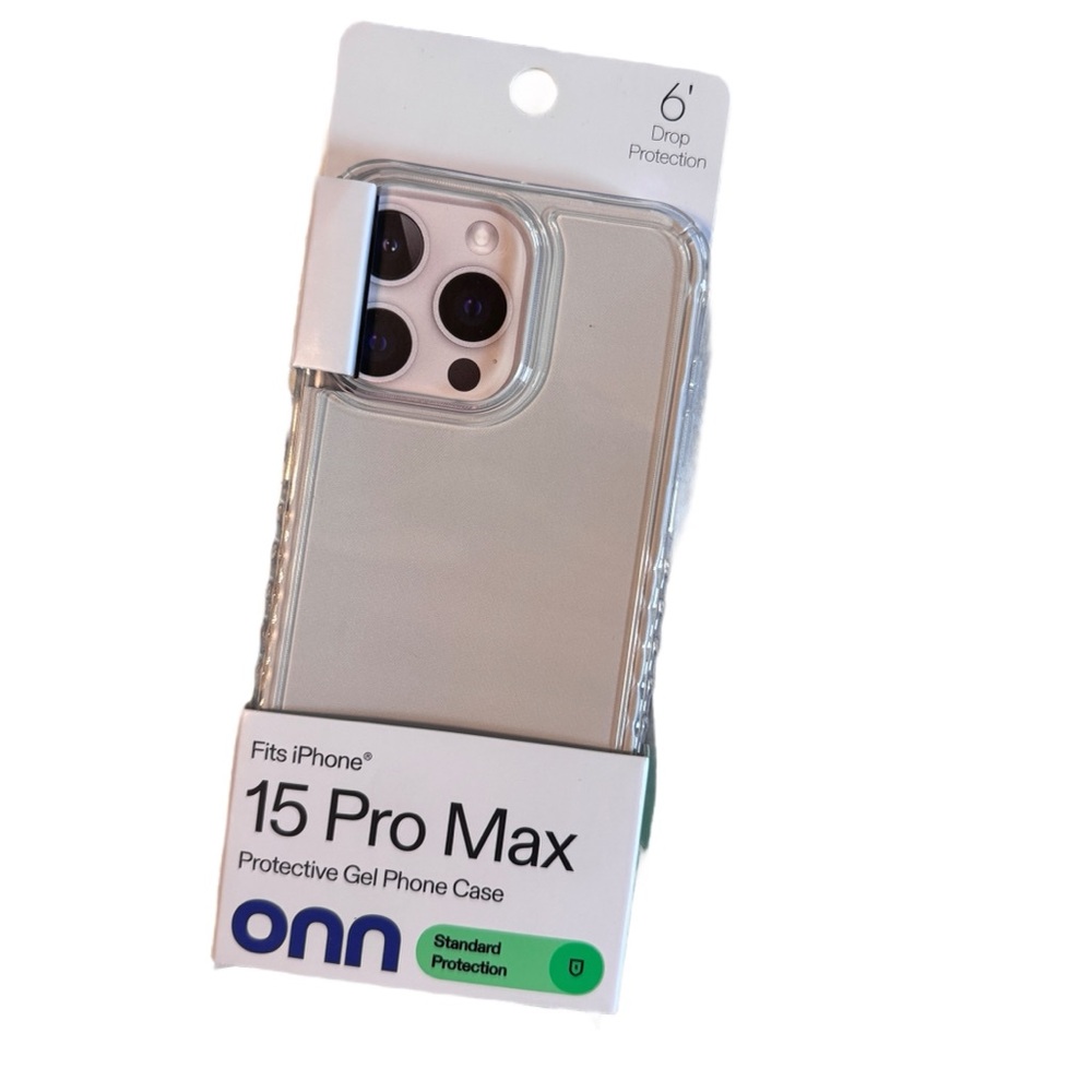 Onn Transparent Gel Case for iPhone 15 Pro Max